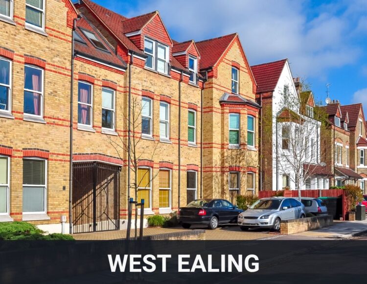 Traditional residential properties on a street in West Ealing, London